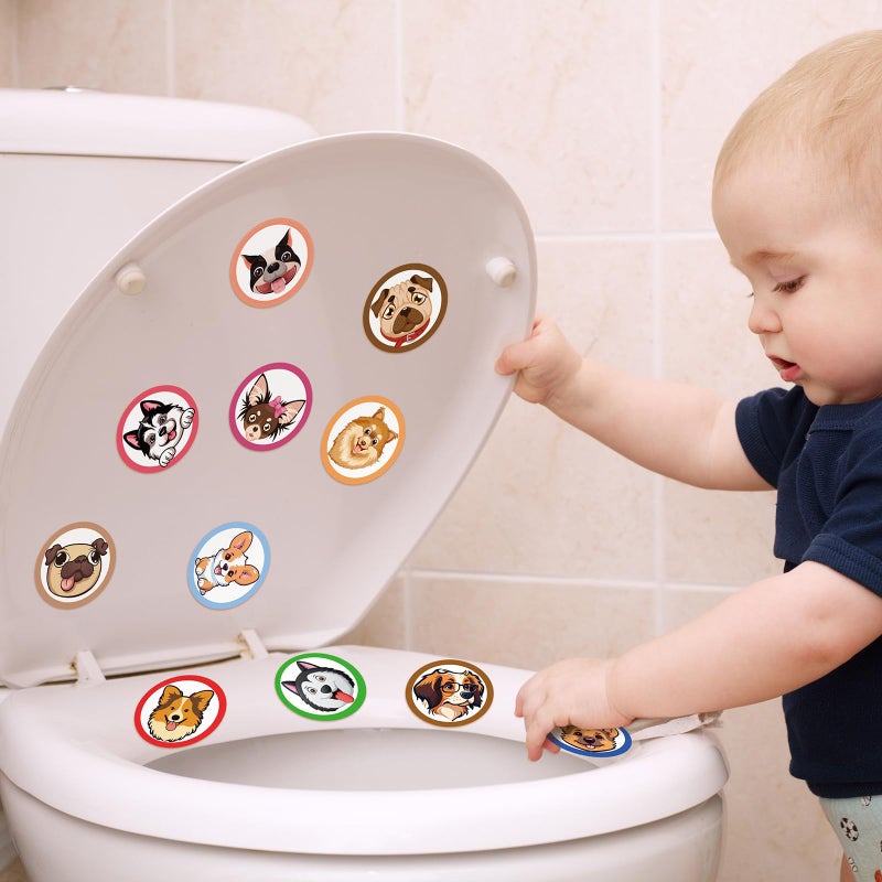 Chinco 120 Pcs Boys Potty Training Targets Boys Potty Targets Aids Flushable Pee Training Chart for Toddlers Use(Dog Style) - Image 5