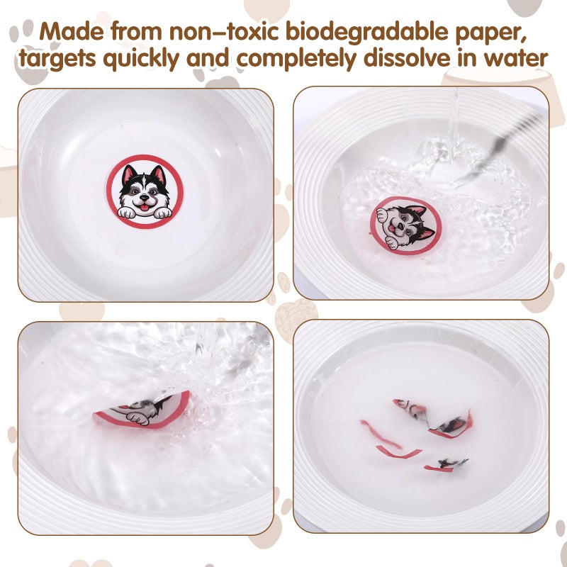 Chinco 120 Pcs Boys Potty Training Targets Boys Potty Targets Aids Flushable Pee Training Chart for Toddlers Use(Dog Style) - Image 4