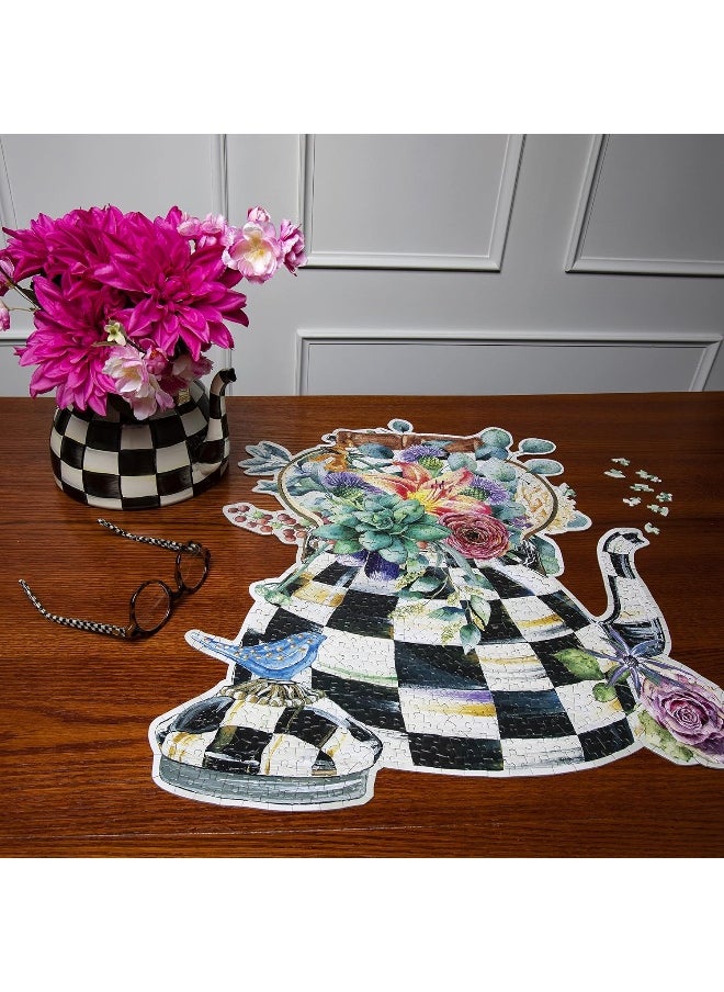 null - Galison MacKenzie-Childs Blooming Kettle 750 Piece Shaped Puzzle - Image 1