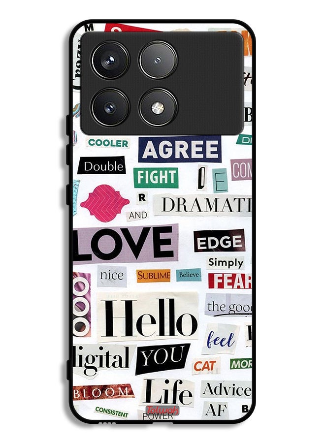 Tolwak Xiaomi Redmi K70 Protective Case Cover Short Quotes Stickers - Image 1