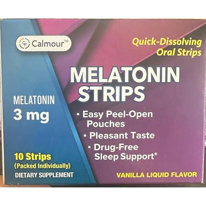 CALMOUR 10 Oral Sleep Strips | Quick-Dissolving 3mg Melatonin Strip | Works Faster Than Gummies | Relaxation Napping Supplements | The Ultimate Sleeping Aid for Better Rest and Eye Health - Image 2