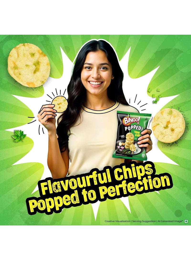 Bingo! Popped Chips - Airy, Crunchy, Zero-Gravity Snacks with 30% Less Fat (Sour Creme Flavour) - Not Fried, Not Baked, Just Popped! - 23g - Image 2