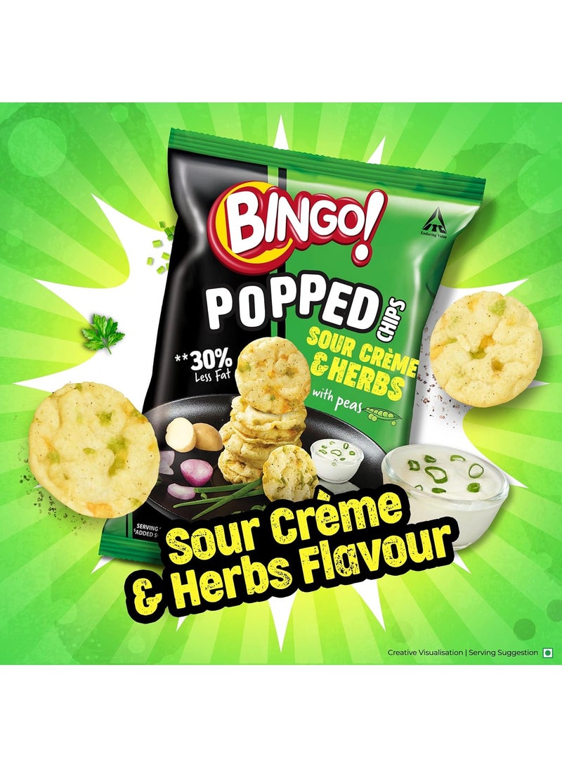 Bingo! Popped Chips - Airy, Crunchy, Zero-Gravity Snacks with 30% Less Fat (Sour Creme Flavour) - Not Fried, Not Baked, Just Popped! - 23g - Image 3