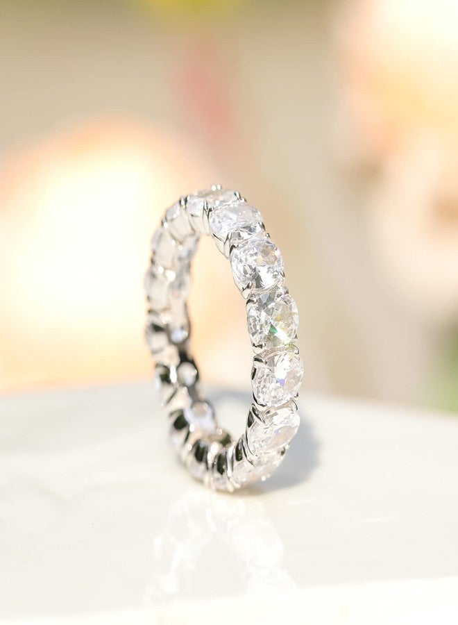 EAMTI Wedding Bands for Women Oval Cut Stackable CZ Cubic Zirconia Engagement Rings Eternity Band Rings Size 6.5 - Image 2