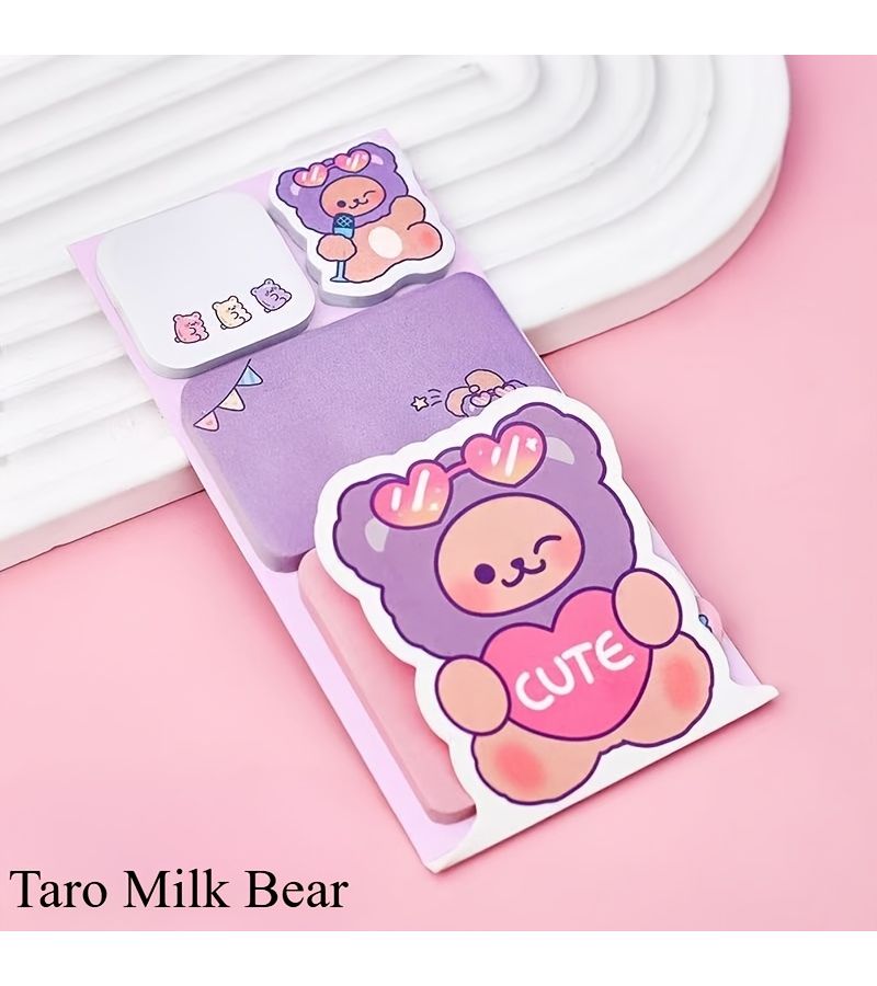 Cute Ice Cream Bunny 3pcs Cartoon Animal Sticky Notes Memo Notepad Student Hand Account Stickers - Image 5