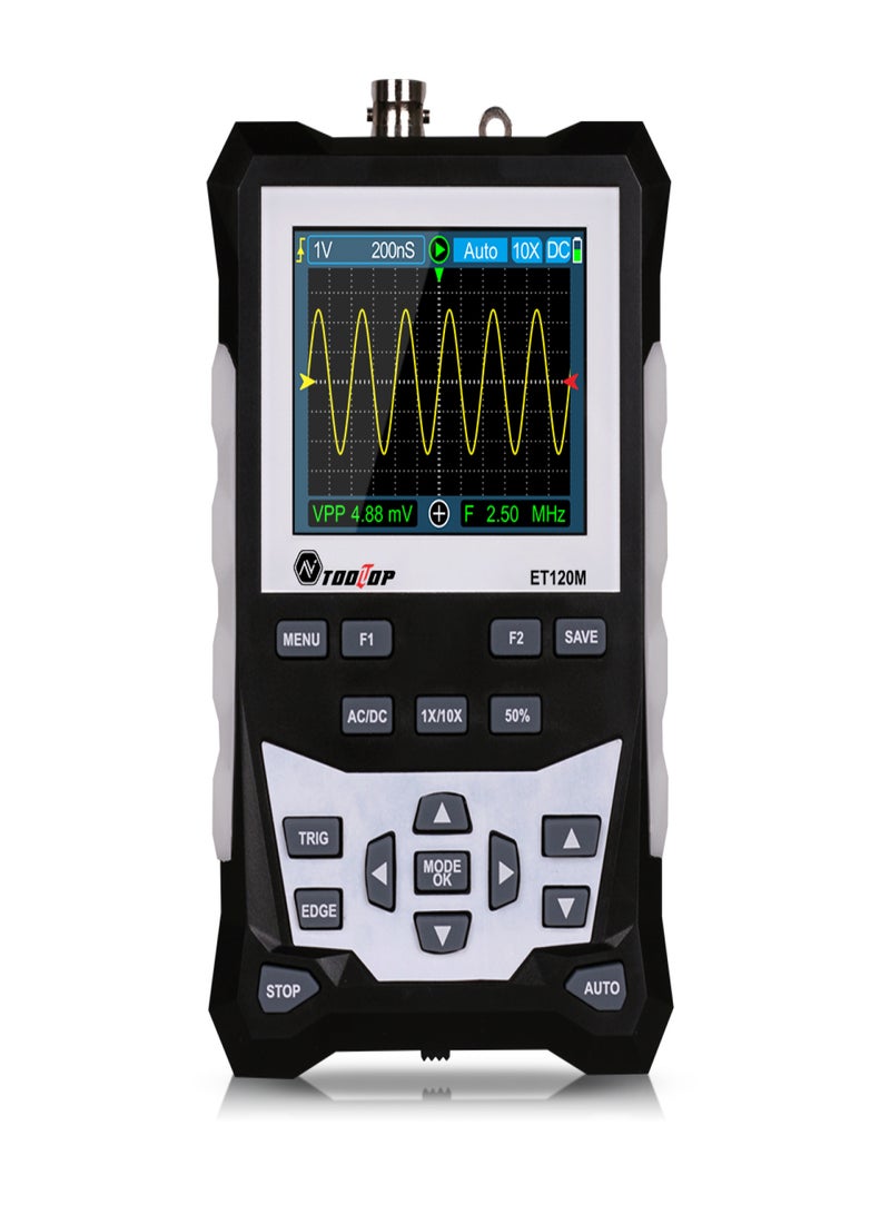 DS0120M 320x240 High Definition 2.4 Inch TFT Color Screen Digital Oscilloscope 120MHz Bandwidth 500MSa/s Sampling Rate Professional Tool with Backlight Waveform Storage - Image 1