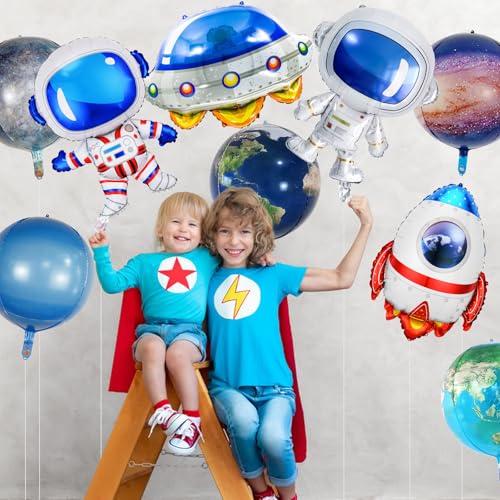 Pedel 16 Pieces Space Balloons Galaxy Planet Balloons Large Outer Space Theme Inflatable Balloon Astronaut Spaceship Rocket Galaxy Balloon for Kids Planet Birthday Party Decorations - Image 5