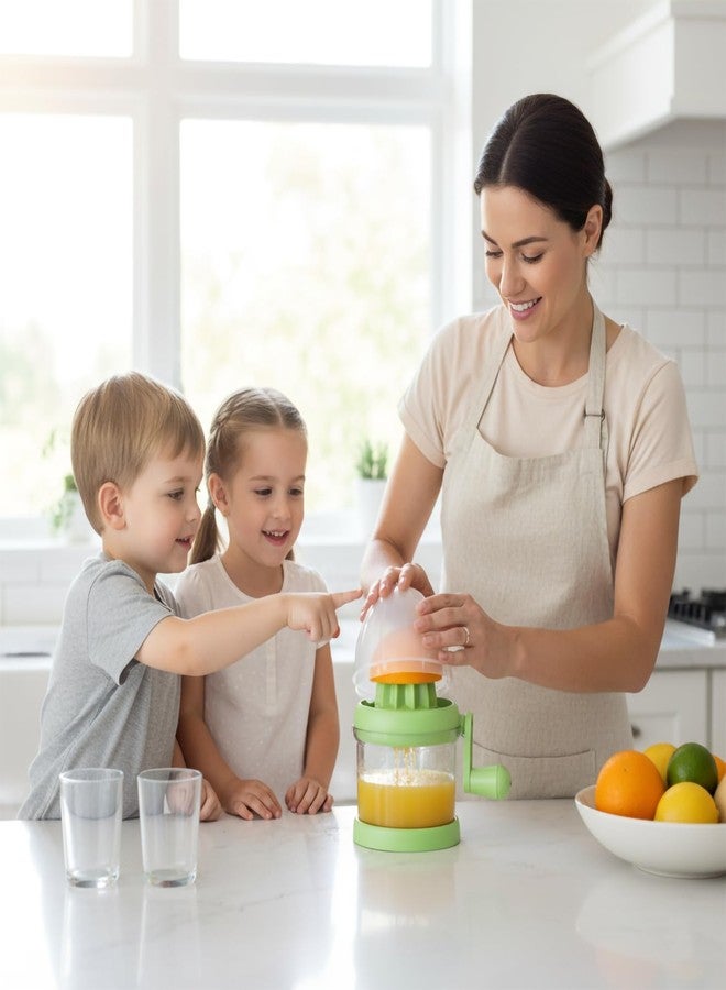 Auerllcy Manual Hand Crank Juicer - Portable Citrus Juicer for Oranges, Lemons & More - Hand Operated Fruit Juice Press for Home & Outdoor Use (Green) - Image 2