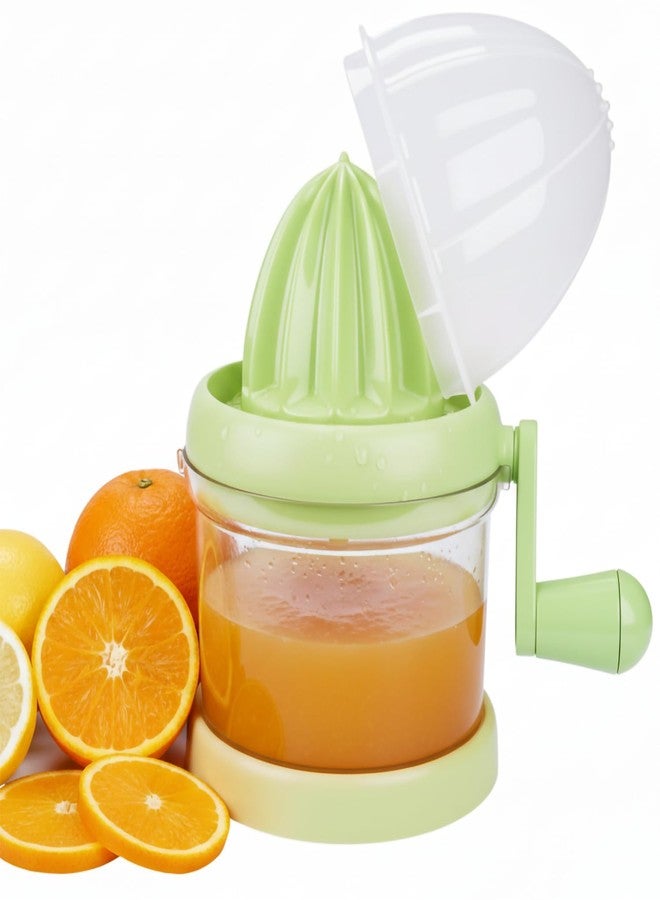 Auerllcy Manual Hand Crank Juicer - Portable Citrus Juicer for Oranges, Lemons & More - Hand Operated Fruit Juice Press for Home & Outdoor Use (Green) - Image 1