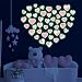 Robmoda 42 pcs Pink Heart Shape Wall Stickers for Girls BedroomGlow in The Dark Kids Room Decor Baby Nursery Ceiling Decals Wallpaper Vinyl Murals - Image 2