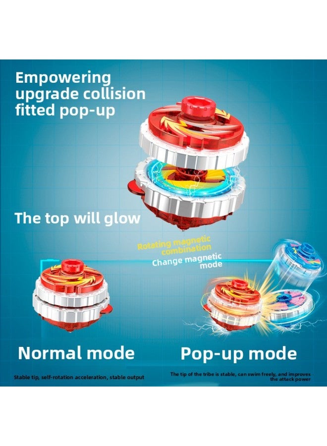 Sword Super Tuo Sword Gyro Toy Children Boy Rotating Alloy Luminous Gyro Sword Stall Supermarket-Color:Blue CX3006 +2 Pop-up Gyro + Card + Finger Battle Plate-window Color Box - Image 5