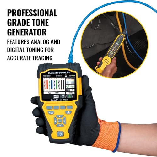 Klein Tools 80179 Scout Pro Max VDV Tester Set Network Cable Tester with Remote and Digital Tracing Probe for Coax Phone and RJ Connectors - Image 3