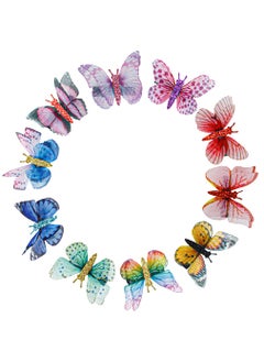 SHINON Shinon 10 Pcs Butterfly Hair Clips 3D Butterfly Wings Glitter Butterfly Hairpins Lightweight Cute Colorful Mesh Realistic Handmade Butterfly Barrettes Styling Pins for Women Girls Wedding Bridal Hair Styling Accessories with 200 multicolor mini rubber bands Classic Style 
