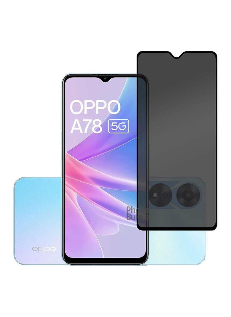 Generic for Oppo A78 Privacy Glass Screen Protector, 9H Hardness [Anti Scratch] [Anti-Fingerprint] Bubble Free Flim for Oppo A78 5G (Not Suitable For Oppo A78 4G) Black  - Image 1