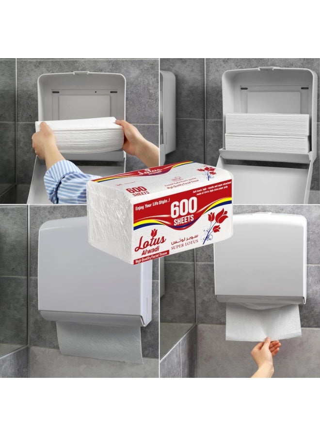 Lotus Alwadi Super Lotus Soft Facial Tissue 4 Packs 600 Sheets Each - Image 5