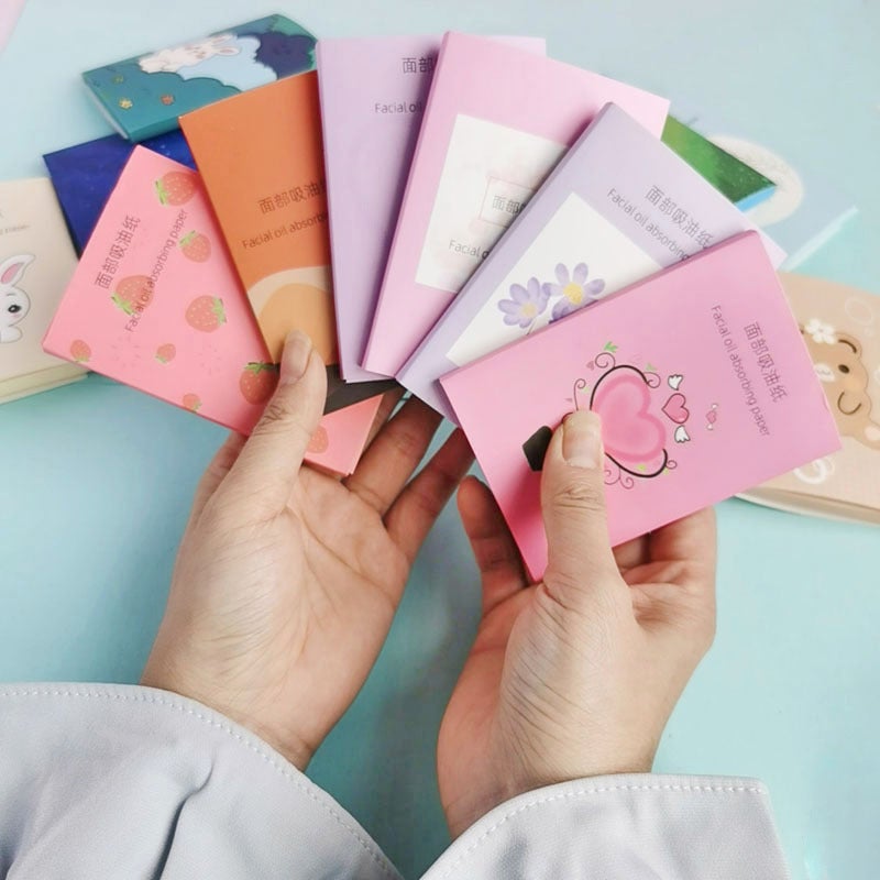 Manufacturer Linen Men'S And Women'S Facial Oil-Absorbing Paper Portable Makeup Oil-Absorbing Facial Tissue Portable 50 Sheets Box - Image 3