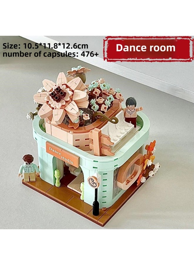 Zhegao 612005 -8 Meets Music Room Dance Studio Building Street Scene Kidsren's Educational Assembled Building Blocks Toy Ornaments-Color:Sunshine Flower Room [618 Particles]  - Image 4