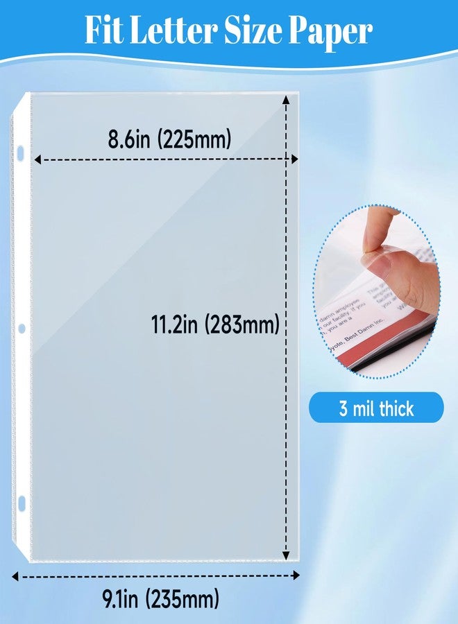 TONOS 50 Pack Sheet Protectors for 3 Ring Binder - Clear Page Protectors & Plastic Sleeves for Paper 8.5x11 Inch, Binder Sleeves and Paper Protector Sheet for Document, Letter Size, Top Loading - Image 5