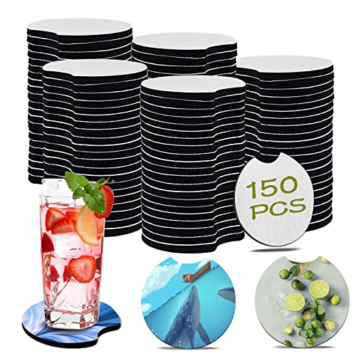 NEOACT 150 PCS Sublimation Blank Car Coasters, 2.75 in Circular Opening Blank Sublimation Coasters for Sublimation Thermal Transfer Heat Press Printing - Image 1