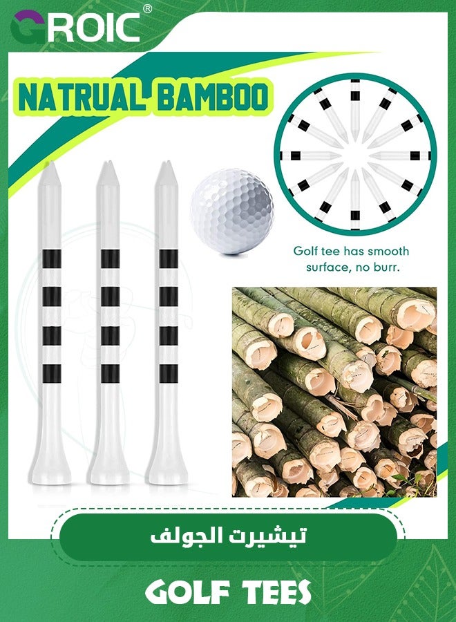 GROIC 100 Pcs Golf Tees, 3-1/4"Golf Tees, Bulk Tees Golf Balls Accessories, Bamboo Golf Tees Long Tees for Men Women Clubs Golf Ball Theme Party Accessories  - Image 3