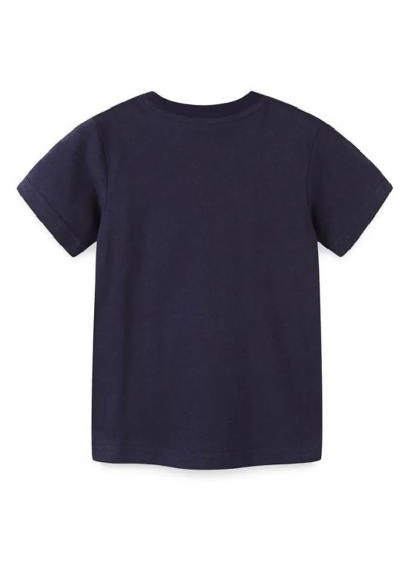يونيكي Black Graphic Printed Round Neck T-shirt