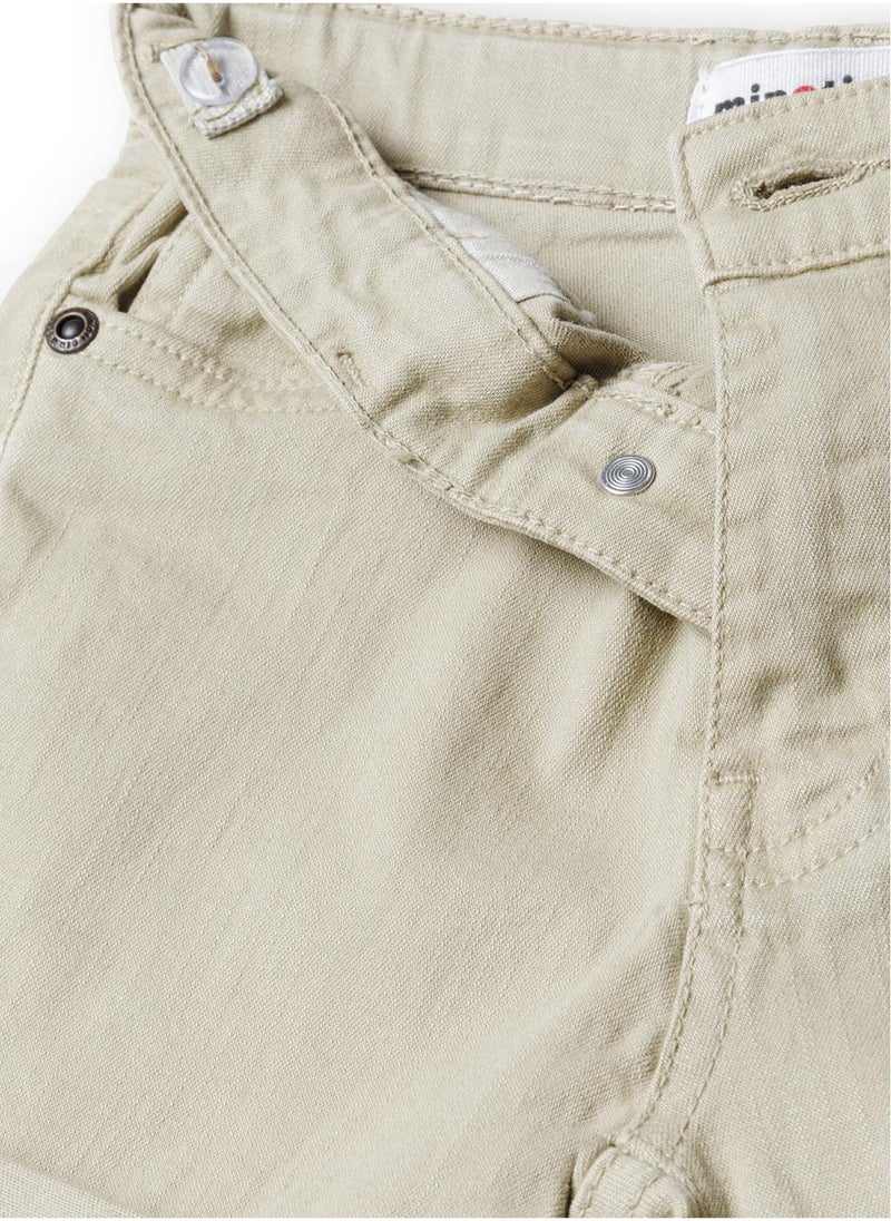 MINOTI Kids Twill Shorts with Rolled Hems and Classic Pockets  - Image 4