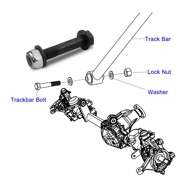 Autoacc JK Track Bar Bolts Compatible with Jeep 07-18 Wrangler JK JKU Suspension Enhanced Hardware Upgrade Kit (Set of 2) - Image 3