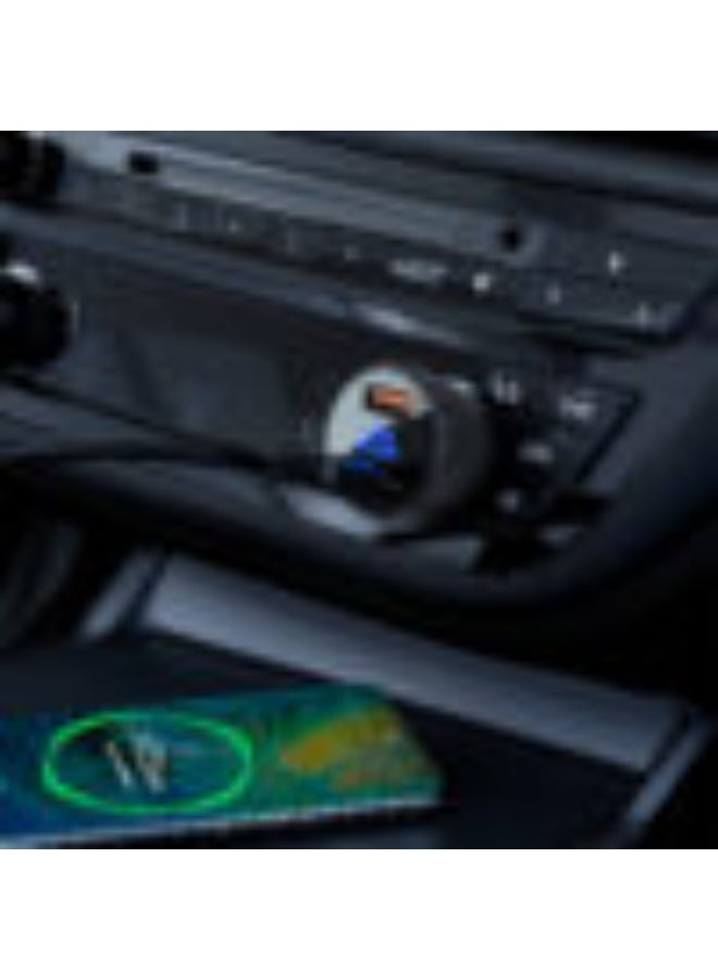 ACEFAST Fast Car Charger B6 63W, Dual port 1USB-C & 1USB-A, USB-C 45W + USB-A 18W Output, LED Digital Display, Zinc Alloy Body,  Real-Time Monitoring - Black - Image 4