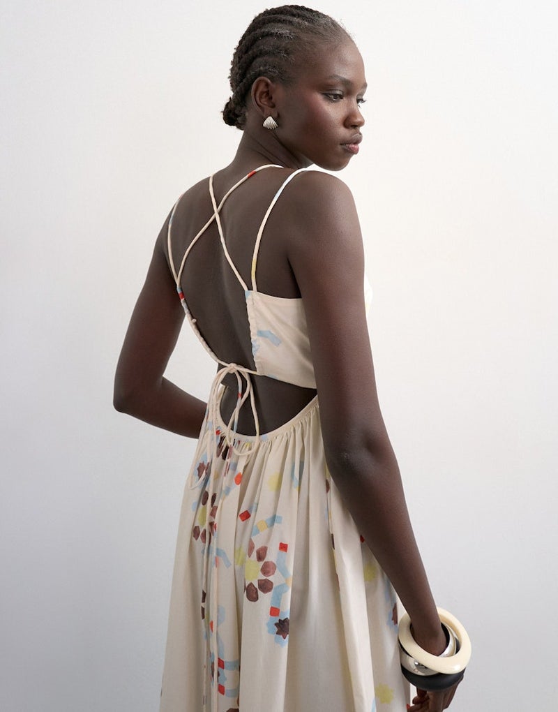 TOPSHOP Strappy Back Woven Dress - Image 4