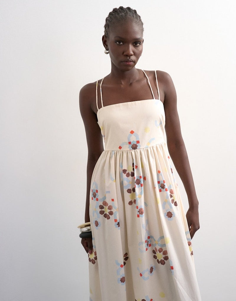 TOPSHOP Strappy Back Woven Dress - Image 3