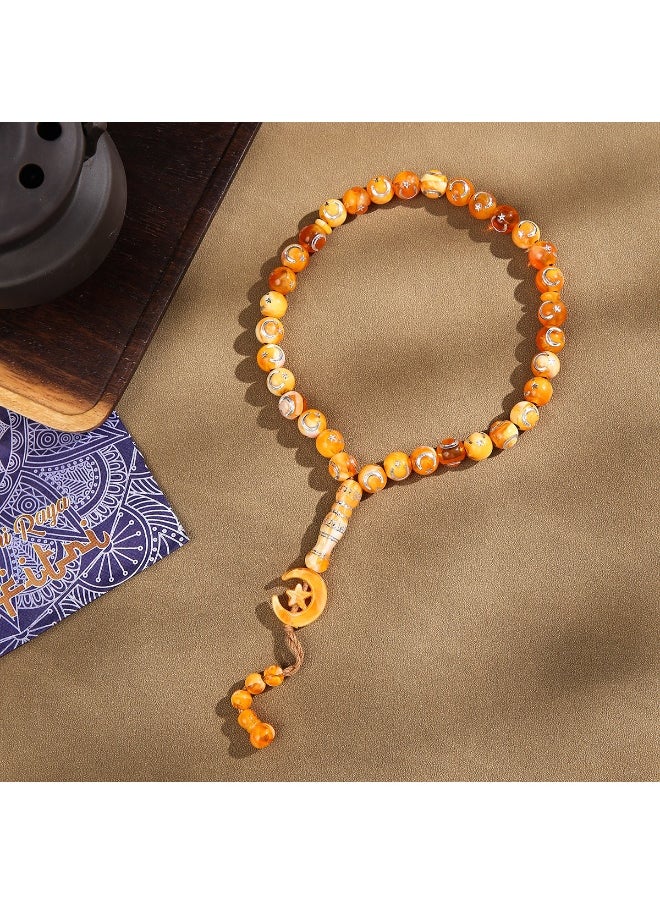 NIBEMINENT 33 Muslim Prayer Beads Orange/12mm 
