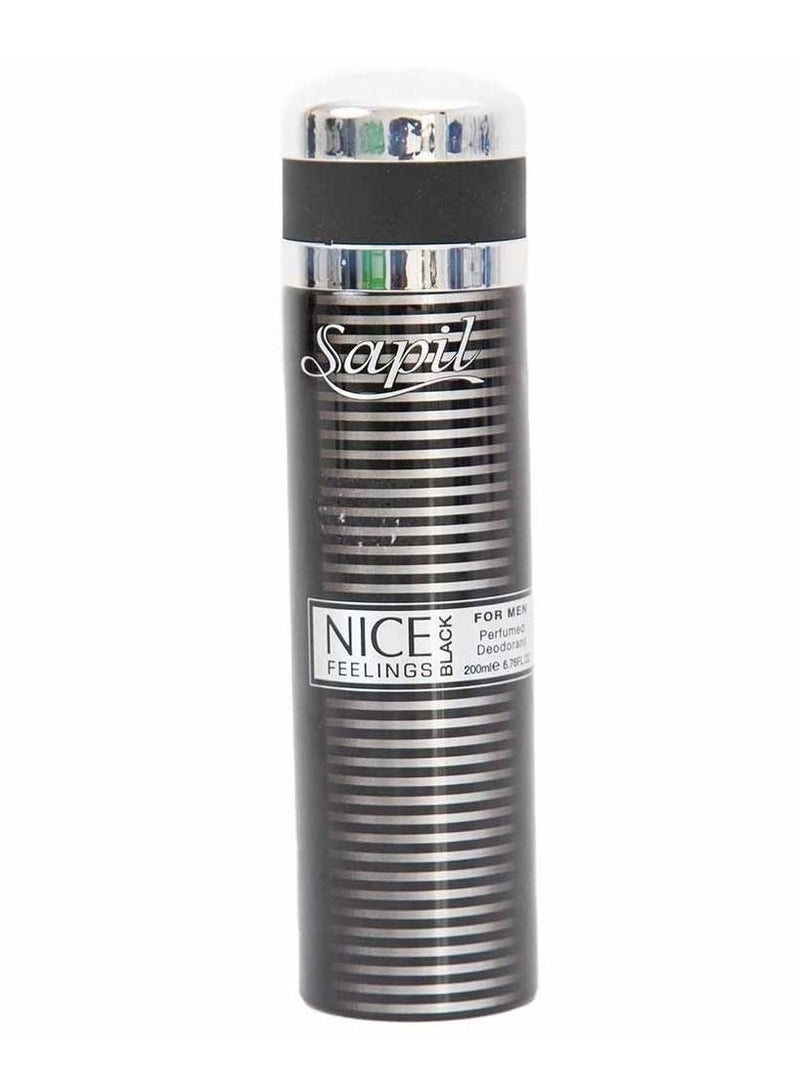 sapil Nice Feeling Black Deodorant For Men 200ml