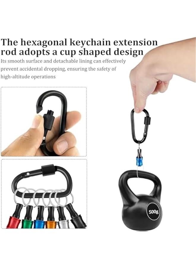 24 Pcs 1/4 inch Hex Shank Aluminum Alloy Screwdriver Bits Holder, Bit Holder Keychain for Impact Driver, Quick-Change Extension Bar Keychain Drill Screw Adapter with 4 Black Carabiner  - Image 5
