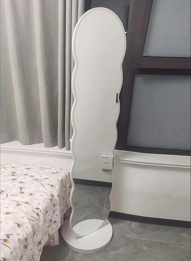 رافين متعددة الوظائف الدورية الكلمة كامل طول الجسم خلع الملابس مرآة غرفة نوم الكلمة مستقرة قاعدة معطف وكاب تخزين الرف غرفة نوم غرفة المعيشة الأثاث 46x166 سم - Image 3