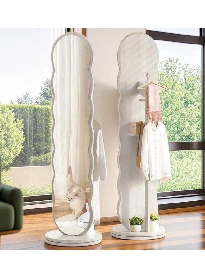 رافين متعددة الوظائف الدورية الكلمة كامل طول الجسم خلع الملابس مرآة غرفة نوم الكلمة مستقرة قاعدة معطف وكاب تخزين الرف غرفة نوم غرفة المعيشة الأثاث 46x166 سم - Image 5