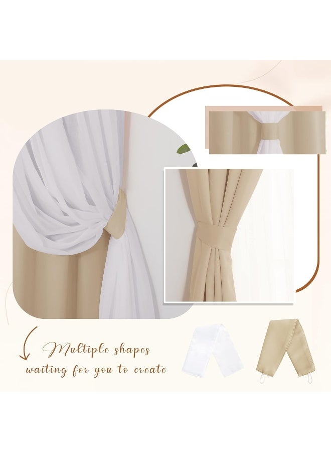 PONY DANCE Sheer Curtains Blackout  Light Blocking Window Treatments Panels for Bedroom Cortinas para Sala Modernas 52 by 63 inches Biscotti Beige Set of 2 - Image 4