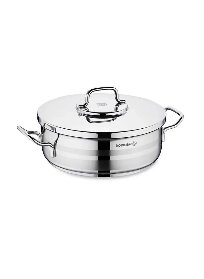 Korkmaz Astra2 Low Casserole 32x9 cm / 7 L | Induction Base Satinless Steel Pot | Dishwasher Safe Stock Pot - KA2041 - Image 1