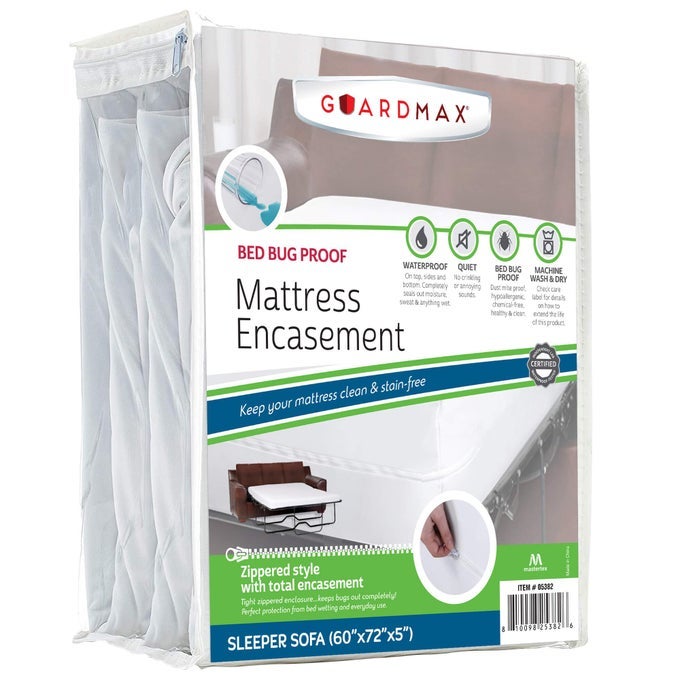 ZIPPERED MATTRESS ENCASEMENT SLEEPER SOFA SIZE 100 WATERPROOF AND BED BUG PROOF MATTRESS PROTECTOR 6 SIDED ABSORBENT MATTRESS COVER BED SHEET IS SOFT BREATHABLE HYPOALLERGENIC