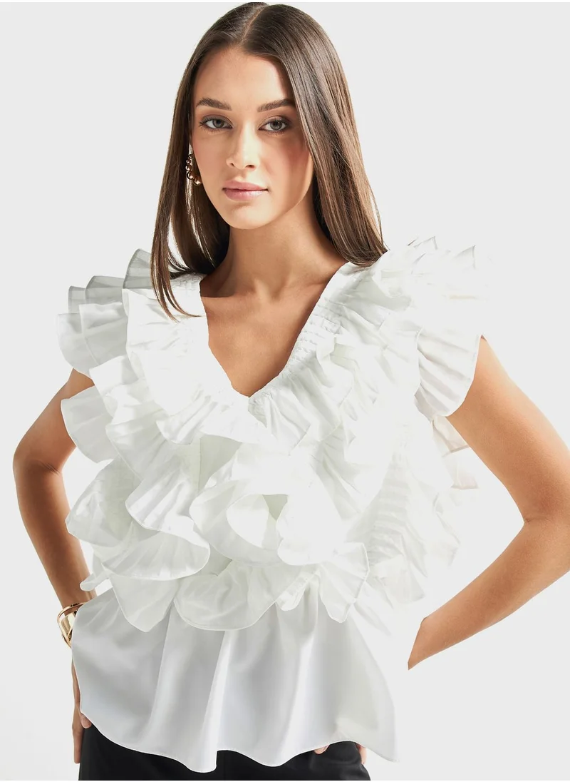 FAV Ruffle V-Neck Top