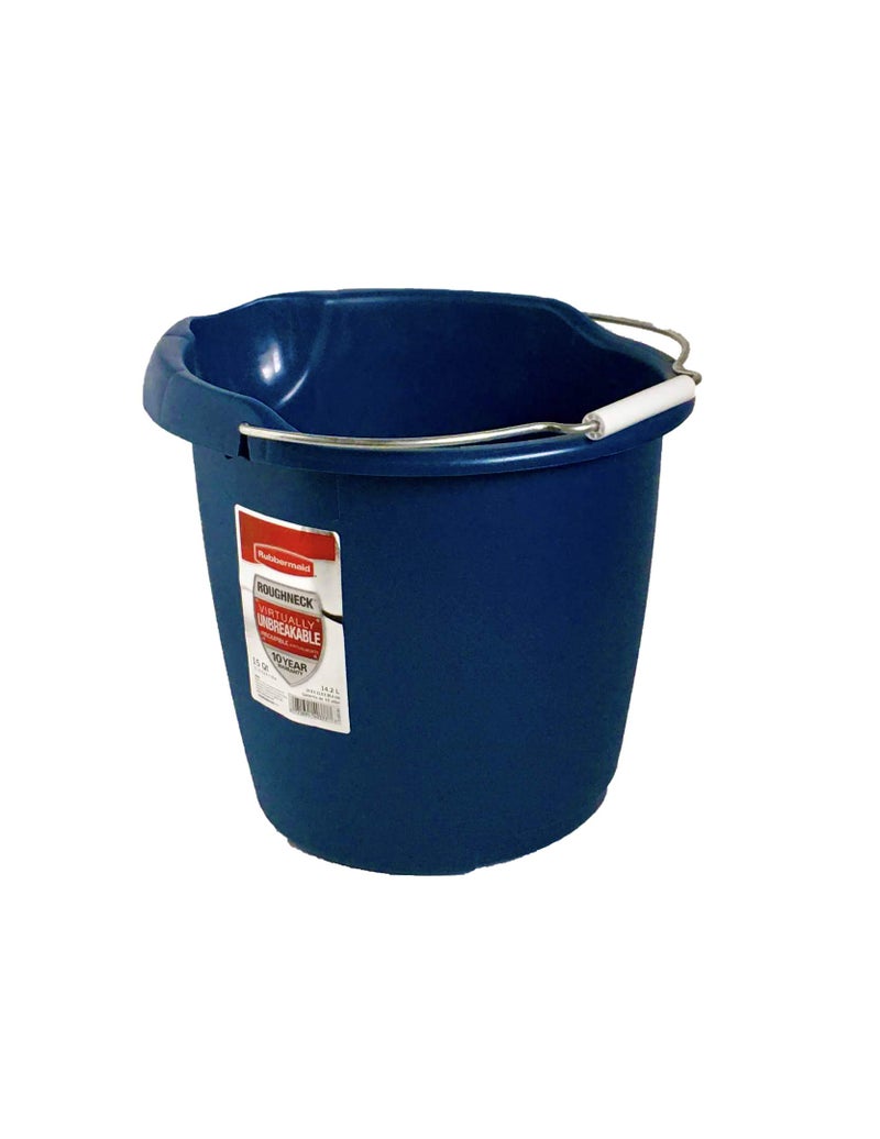 Rubbermaid Commercial Products 15QT Round Bucket, Blue, Comfortable/Durable Pour Handle, Sturdy Pail Bucket for Household Cleaning/Mopping - Image 2