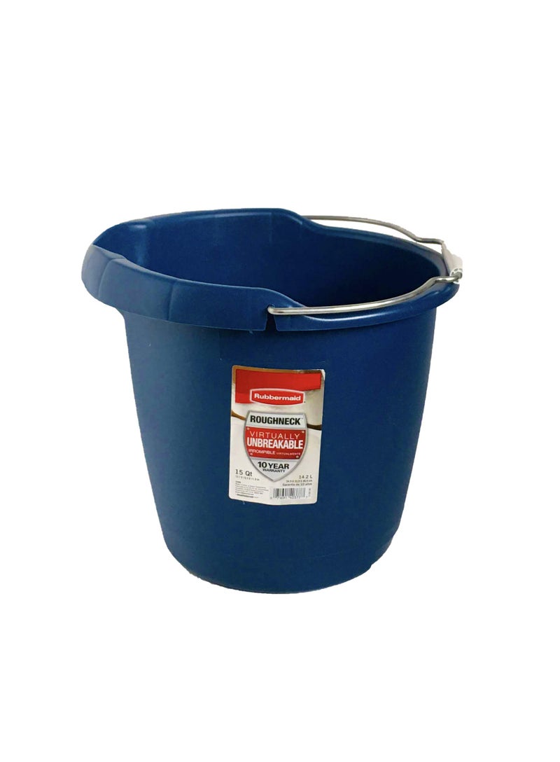 Rubbermaid Commercial Products 15QT Round Bucket, Blue, Comfortable/Durable Pour Handle, Sturdy Pail Bucket for Household Cleaning/Mopping - Image 4
