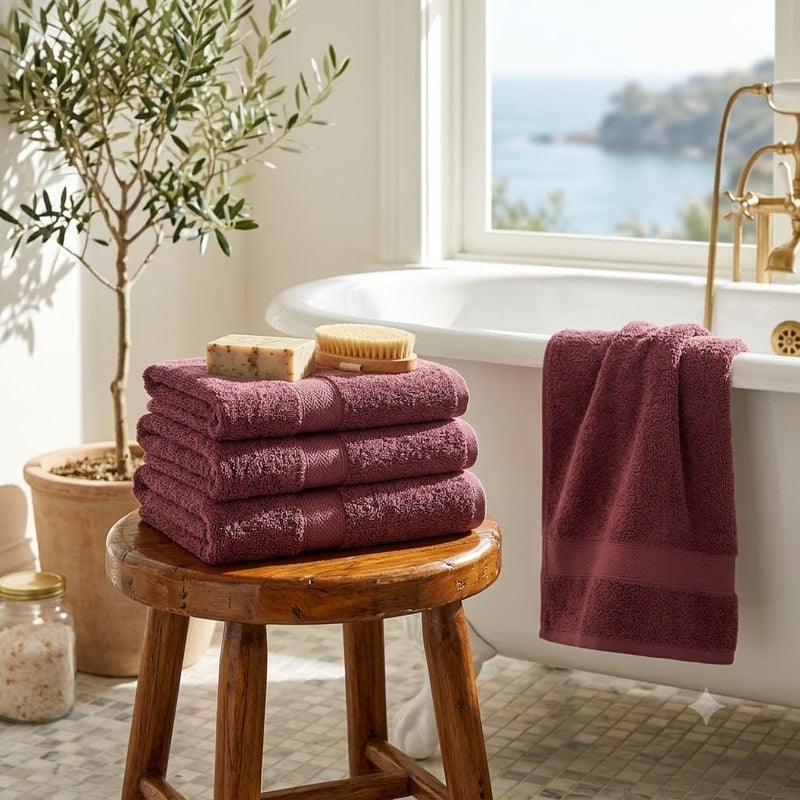 100% Cotton Text 70 * 140cm 500 Grams Soft and Absorbent Made in Egypt for Home, Bathroom, Beach, Trip (Cashmere) - Image 3