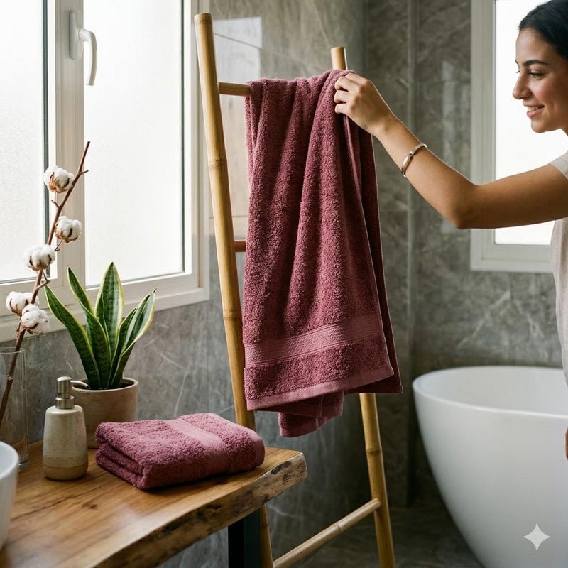 100% Cotton Text 70 * 140cm 500 Grams Soft and Absorbent Made in Egypt for Home, Bathroom, Beach, Trip (Cashmere) - Image 5