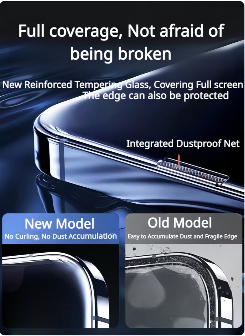 Generic iPhone 16 Pro Screen Protector 6.3 Inch HD Clear With a Webcam Cover Military Grade Phone Receiver Dustproff Protection Scratch Resistant, Anti-Fingerprint, Bubble Free, 9H Tempered Glass Film For iPhone 16 Pro-2Pack Clear  - Image 4