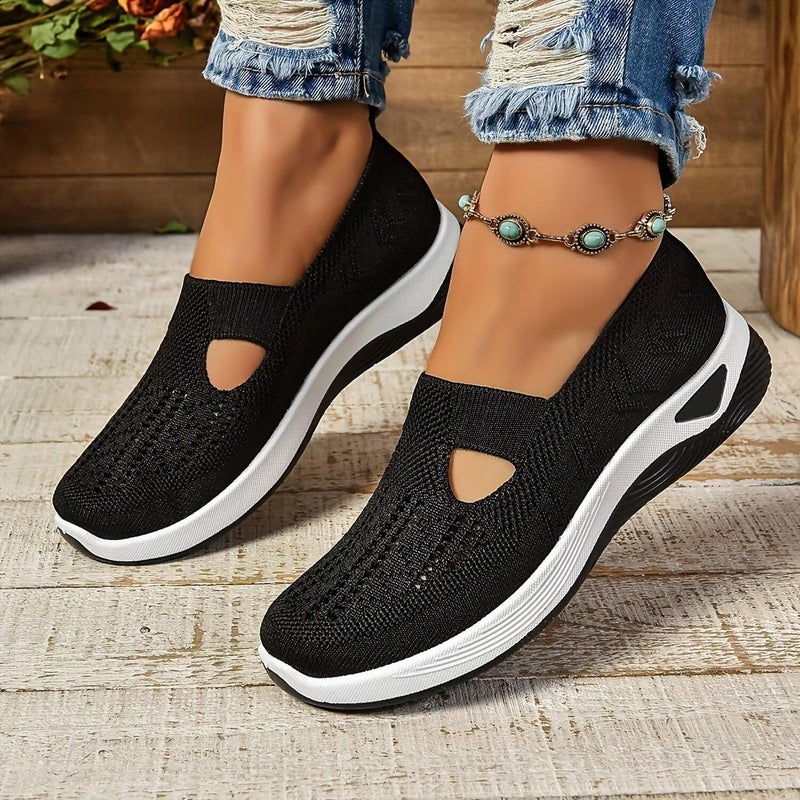 EURO JOY Orthopedic Walking Shoes for Women,2025 New Orthowalkway Womens Shoes,Woven Orthopedic Breathable Walking Sneaker Non-Slip Arch Support Slip on Shoes Black 41 - Image 2