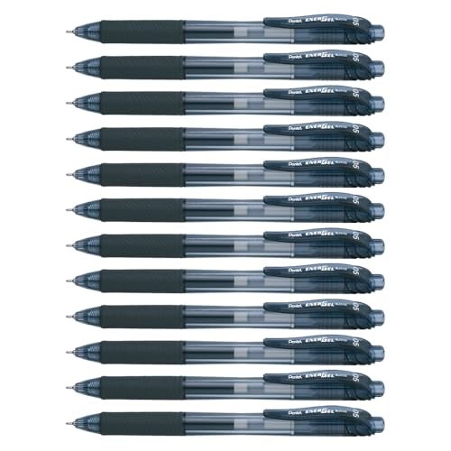 Pentel قلم جيل قابل للسحب Pentel BLN105A EnerGel-X، 0.5 مم، أسود، علبة من 12 قلم - Image 5