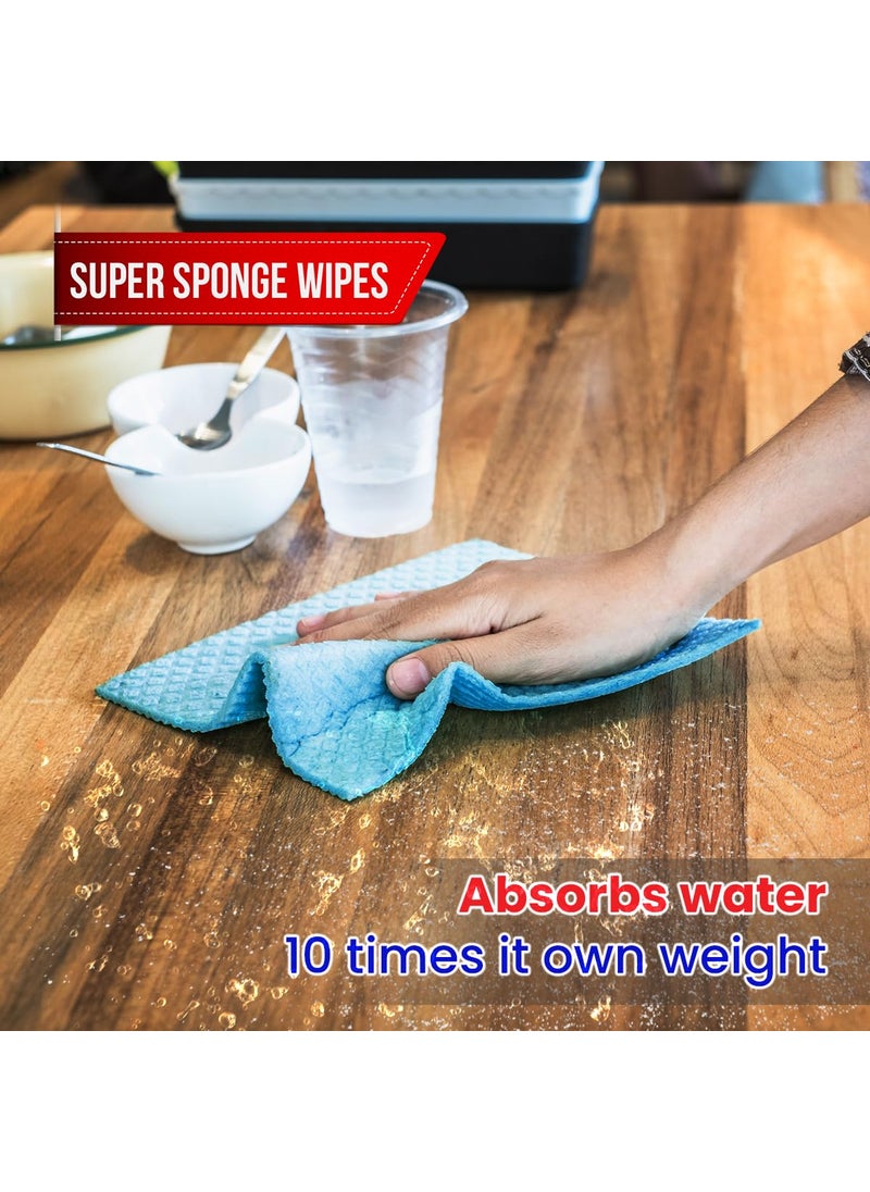 Chakaa chak Chakaachak Super Sponge Wipes for Cleaning Glass Kitchen Slab Metal Surface Appliances Pack of 3 Kitchen Needs Reusable Multicolour Cleaning Cloth for Kitchen  - Image 5
