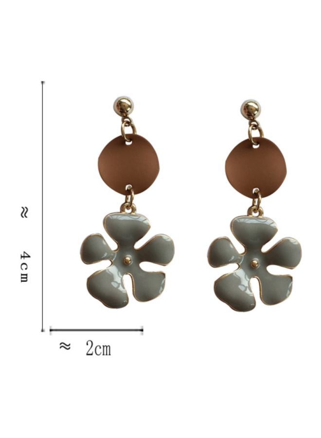 اليشمك حلق أذن متدلي بتصميم زهور - Image 2