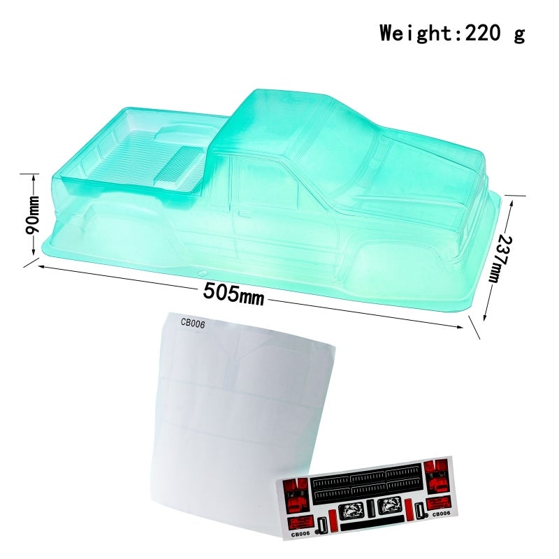 313mm Wheelbase Car Shell: Light Blue Type 1 High-Durability Impact-Resistant Body - Easy To Install Replace Protective Car Shell for 1/10 Remote Control Car - Image 5