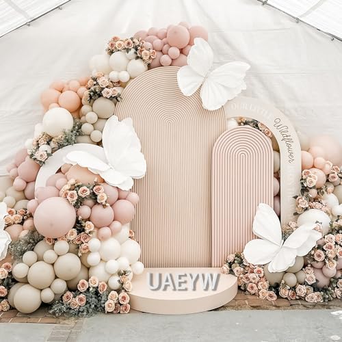 UAEYW Boho Dusty Pink Balloon Arch Garland Kit 135Pcs Neutral Pink White Sand Ivory Nude Balloons for Girls Baby Shower Birthday Wedding Gender Reveal Party Decorations - Image 4